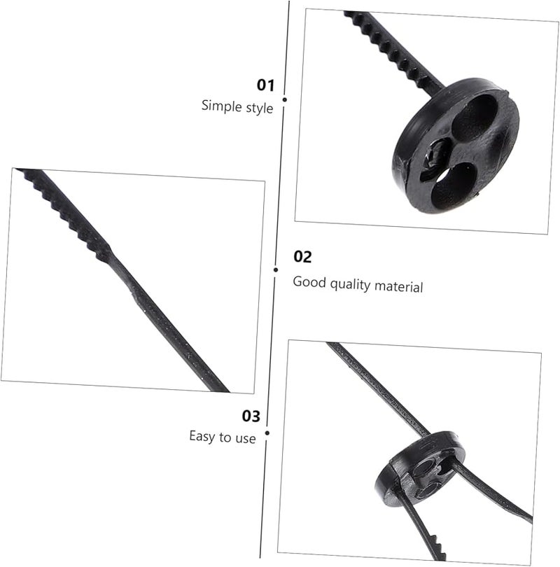 أزرار ديكورية من البلاستيك الأسود مع إبر 60 قطعة، مثبتات سريعة الاستبدال بدون خياطة للقمصان والتنانير - Image 2